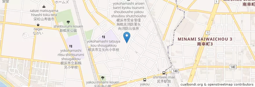 Mapa de ubicacion de 良忠寺 en Japan, Kanagawa Prefecture, Yokohama, Tsurumi Ward.