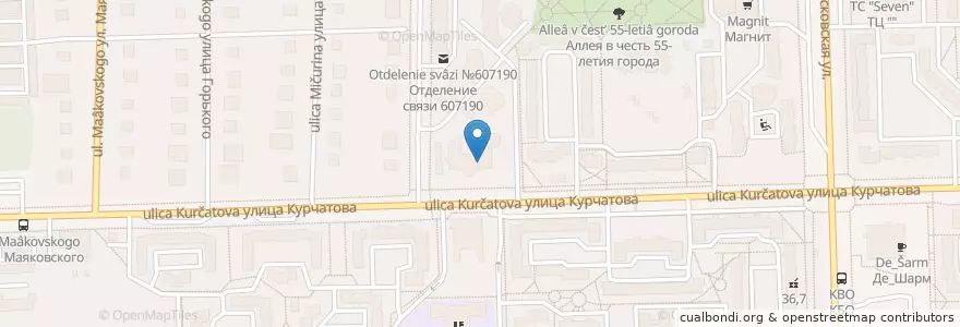 Mapa de ubicacion de Аптечный пункт №4 en ロシア, 沿ヴォルガ連邦管区, ニジニ・ノヴゴロド州, サロフ閉鎖行政地域.