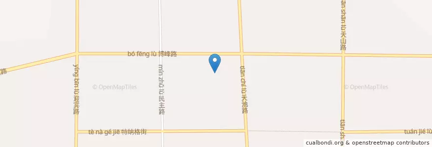 Mapa de ubicacion de 博峰街街道 en China, Sinkiang, 昌吉回族自治州, 阜康市 فۇكاڭ شەھىرى, 博峰街街道.