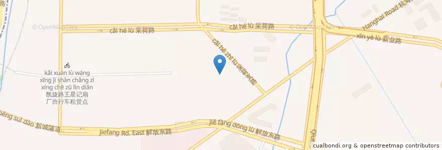 Mapa de ubicacion de 采荷街道 en China, Zhejiang, Hangzhou, 江干区, 采荷街道.