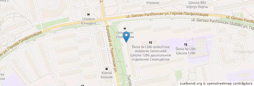 Mapa de ubicacion de Горздрав en Rusia, Центральный Федеральный Округ, Москва, Северо-Западный Административный Округ, Район Северное Тушино.