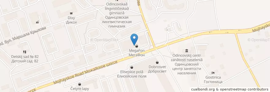 Mapa de ubicacion de Пронто en روسيا, Центральный Федеральный Округ, محافظة موسكو, Одинцовский Городской Округ.