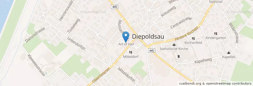 Mapa de ubicacion de Medbase Diepoldsau en Suiza, San Galo, Wahlkreis Rheintal, Diepoldsau.