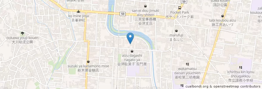 Mapa de ubicacion de 加藤内科小児科医院 en Japan, 福島県, 会津若松市.