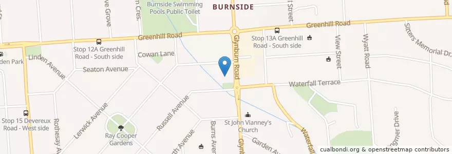 Mapa de ubicacion de City of Burnside en 오스트레일리아, South Australia, Adelaide, City Of Burnside.
