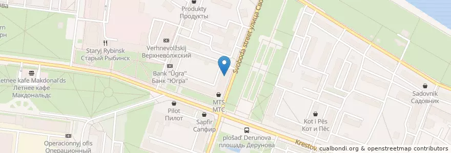 Mapa de ubicacion de 3-е отделение связи en Rusia, Distrito Federal Central, Óblast De Yaroslavl, Рыбинский Район, Городской Округ Рыбинск.