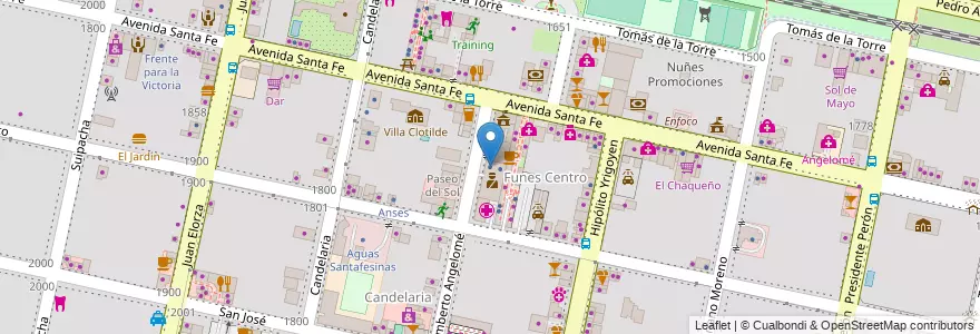 Mapa de ubicacion de 911 Funes y Roldán en Аргентина, Санта-Фе, Departamento Rosario, Municipio De Funes, Funes.