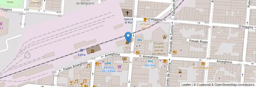 Mapa de ubicacion de 911 en Argentina, Salta, Capital, Municipio De Salta, Salta.