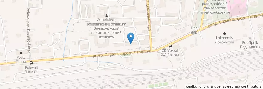 Mapa de ubicacion de Детская библиотека 4 en Russie, District Fédéral Du Nord-Ouest, Oblast De Pskov, Великолукский Район, Городской Округ Великие Луки.