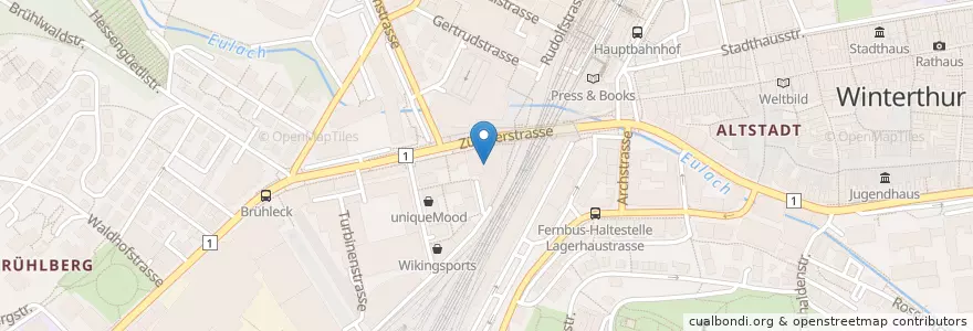 Mapa de ubicacion de Maxx en Schweiz/Suisse/Svizzera/Svizra, Zürich, Bezirk Winterthur, Winterthur.