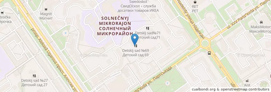 Mapa de ubicacion de Детский сад №69 en Rusia, Distrito Federal Central, Óblast De Bélgorod, Старооскольский Городской Округ.