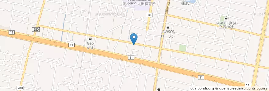 Mapa de ubicacion de 高松伏石郵便局 en Giappone, Prefettura Di Kagawa, 高松市.