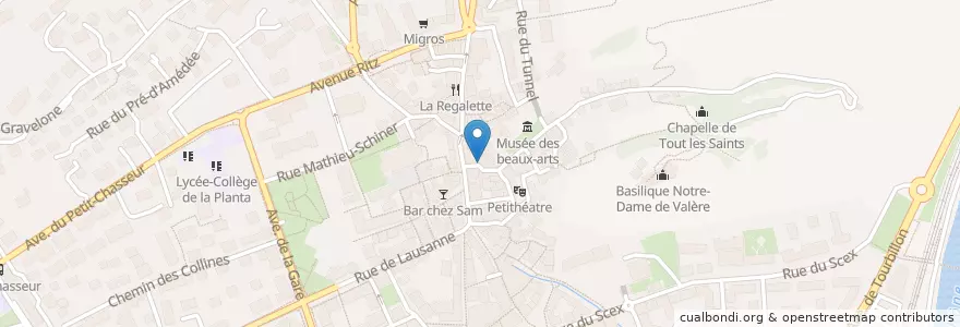 Mapa de ubicacion de Café des Chateaux en سويسرا, Valais/Wallis, Sion, Sion.