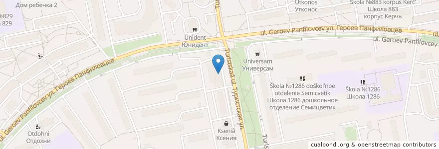 Mapa de ubicacion de Библиотека №216 en Russie, District Fédéral Central, Moscou, Северо-Западный Административный Округ, Район Северное Тушино.