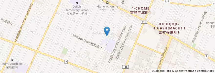 Mapa de ubicacion de ALLT GOTT en اليابان, 東京都, 武蔵野市.