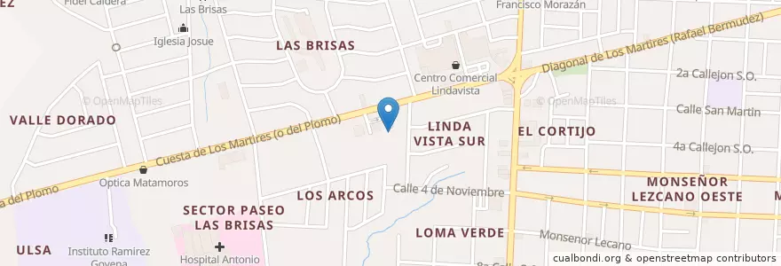 Mapa de ubicacion de Iglesia San Miguel Arcangel en 니카라과, Departamento De Managua, Managua (Municipio).