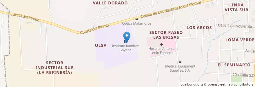 Mapa de ubicacion de Instituto Nacional Ramirez Goyena en Nicaragua, Departamento De Managua, Managua (Municipio).