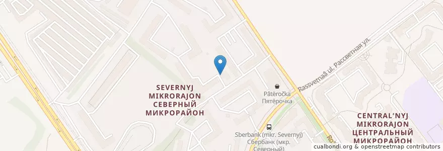 Mapa de ubicacion de Банк Россия en Russia, Central Federal District, Belgorod Oblast, Starooskolsky Urban District.