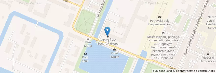Mapa de ubicacion de Золотой Якорь en Russia, Northwestern Federal District, Leningrad Oblast, Saint Petersburg, Кронштадтский Район, Kronstadt.
