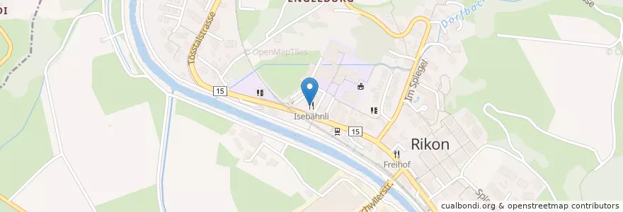 Mapa de ubicacion de Isebähnli en İsviçre, Zürih, Bezirk Winterthur, Zell (Zh).