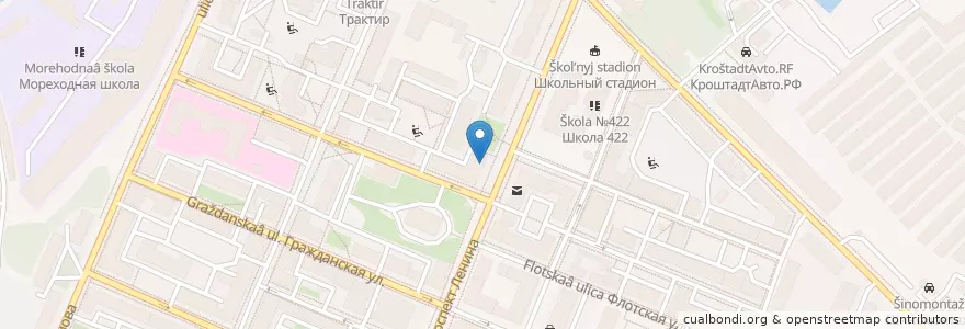 Mapa de ubicacion de Петровский en Rusia, Северо-Западный Федеральный Округ, Óblast De Leningrado, San Petersburgo, Кронштадтский Район, Кронштадт.