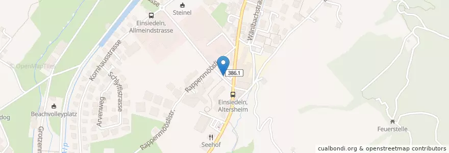 Mapa de ubicacion de Parkscheinautomat en Schweiz/Suisse/Svizzera/Svizra, Schwyz, Einsiedeln, Einsiedeln.