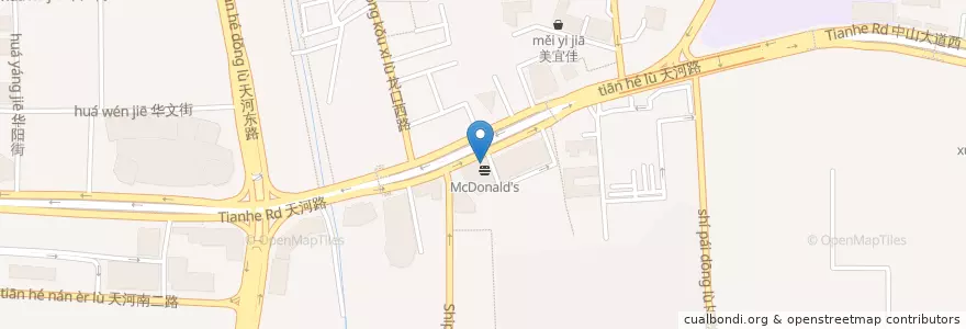 Mapa de ubicacion de KFC en China, Guangdong, 广州市, 天河区, 石牌街道.