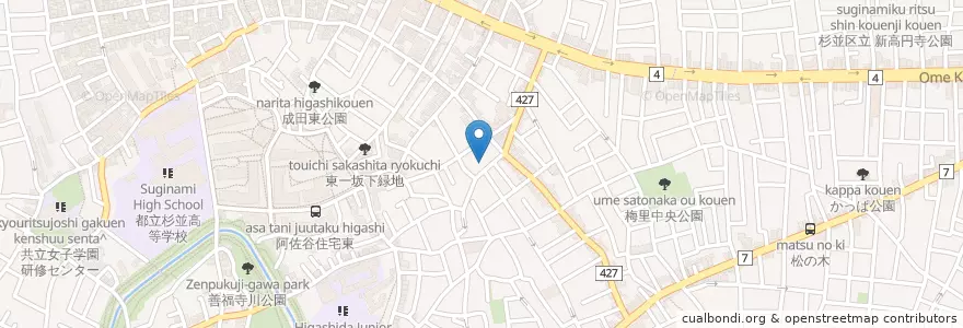 Mapa de ubicacion de 海雲寺 en 日本, 東京都, 杉並区.
