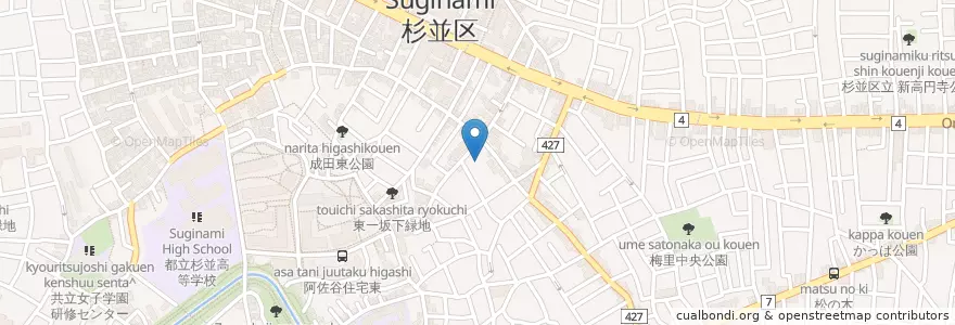 Mapa de ubicacion de 天桂寺 en اليابان, 東京都, 杉並区.