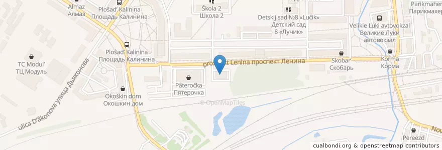 Mapa de ubicacion de Развлекательный центр «Space» en Russia, Northwestern Federal District, Pskov Oblast, Velikoluksky District, Velikiye Luki.