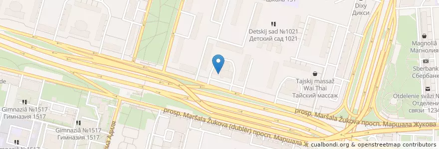 Mapa de ubicacion de Промсвязьбанк en Russie, District Fédéral Central, Moscou, Северо-Западный Административный Округ, Район Хорошёво-Мнёвники.