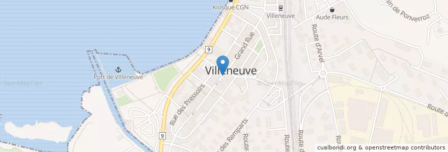Mapa de ubicacion de Rotisserie du Café de Paris en 瑞士, Vaud, District D'Aigle, Villeneuve (Vd).