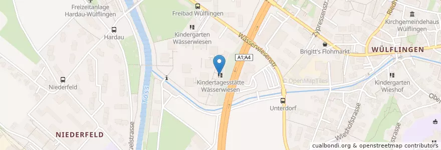 Mapa de ubicacion de Kindertagesstätte Wässerwiesen en 瑞士, 蘇黎世, Bezirk Winterthur, Winterthur.