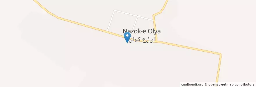 Mapa de ubicacion de Nazok-e Olya en Iran, West Azerbaijan Province, Poldasht County, بخش ارس, گجلرات غربی, Nazok-E Olya.