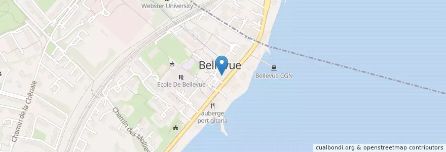 Mapa de ubicacion de Mairie de Bellevue en 스위스, Genève, Genève, Bellevue.