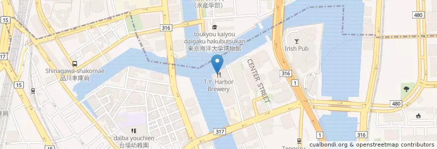 Mapa de ubicacion de T.Y. Harbor Brewery en 日本, 东京都/東京都, 品川区.