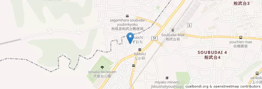 Mapa de ubicacion de 相武台神社 en Japan, 神奈川県, 座間市.