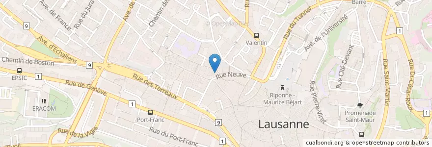 Mapa de ubicacion de Giga Tacos en Suiza, Valdia, District De Lausanne, Lausanne.