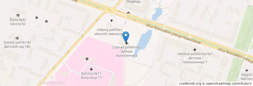 Mapa de ubicacion de Зубная поликлиника en Rusia, Distrito Federal Central, Óblast De Riazán, Городской Округ Рязань.