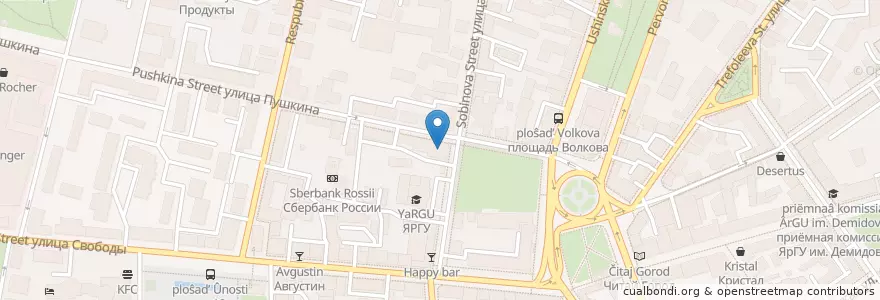 Mapa de ubicacion de Поликлиника больницы №1 en Russland, Föderationskreis Zentralrussland, Oblast Jaroslawl, Ярославский Район, Городской Округ Ярославль.