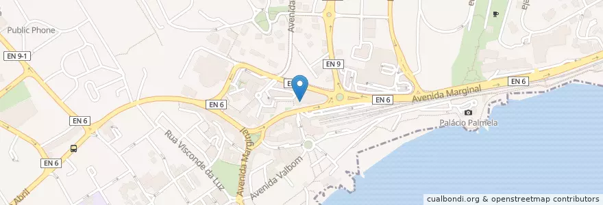 Mapa de ubicacion de Cinema da Vila en Portugal, Metropolregion Lissabon, Lissabon, Großraum Lissabon, Cascais, Cascais E Estoril.