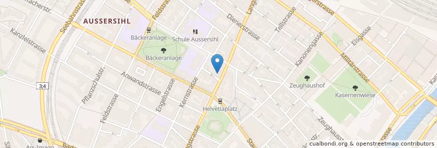 Mapa de ubicacion de Malibu Club en Schweiz, Zürich, Bezirk Zürich, Zürich.