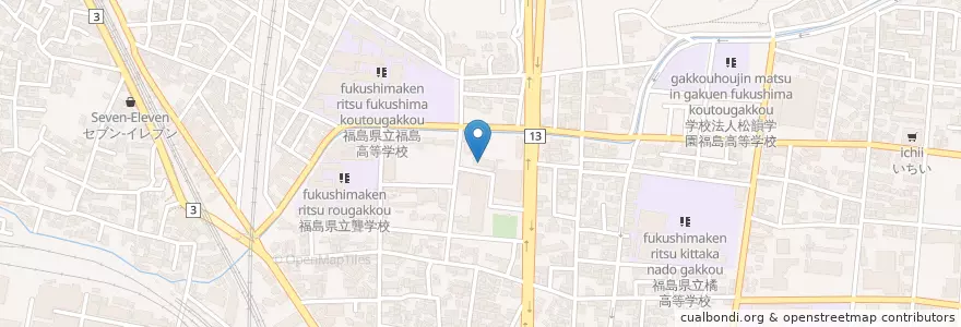 Mapa de ubicacion de 福島市役所保健福祉センター en Japan, 福島県, 福島市.