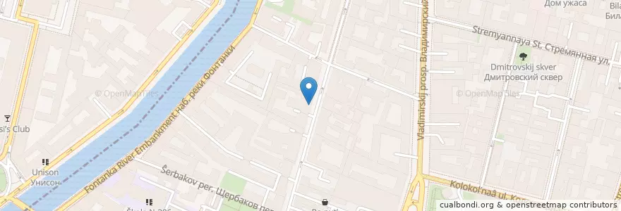 Mapa de ubicacion de Леонардо en ロシア, 北西連邦管区, レニングラード州, サンクト ペテルブルク, Центральный Район.