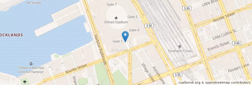 Mapa de ubicacion de Entry A & B en Australie, Victoria, City Of Melbourne.