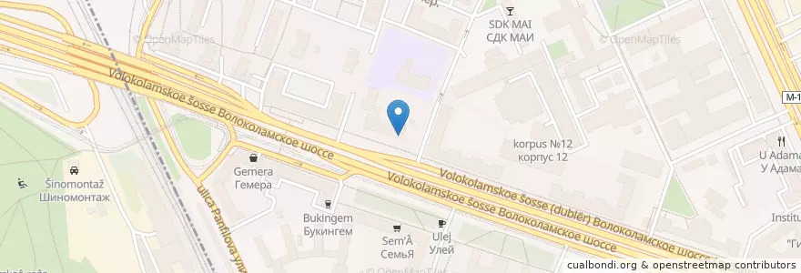 Mapa de ubicacion de Детская музыкальная школа №62 Н.А. Петрова en Russie, District Fédéral Central, Moscou, Район Сокол.