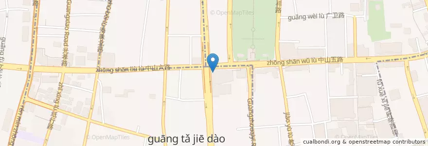 Mapa de ubicacion de KFC en 中国, 広東省, 広州市, 越秀区, 光塔街道.