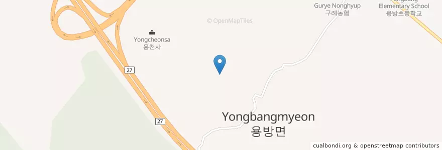 Mapa de ubicacion de 용방면 en Corée Du Sud, Jeolla Du Sud, 구례군, 용방면.