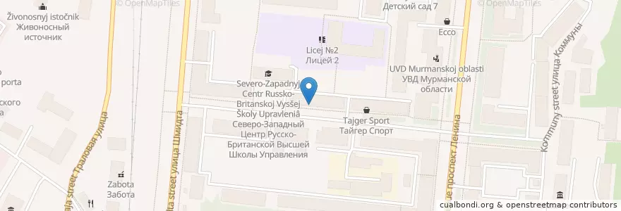 Mapa de ubicacion de Трактир на Дзержинке en Rusia, Северо-Западный Федеральный Округ, Óblast De Múrmansk, Городской Округ Мурманск.