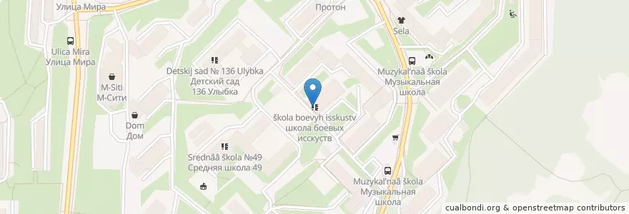 Mapa de ubicacion de школа боевых исскуств en Russia, Northwestern Federal District, Murmansk Oblast, Murmansk.